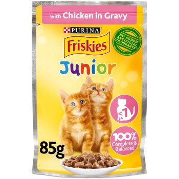 Purina Friskies Kitten Chicken Chunks in Gravy Wet Cat Food Pouch 85g