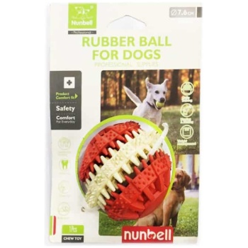 nunbell rubber ball for dogs red