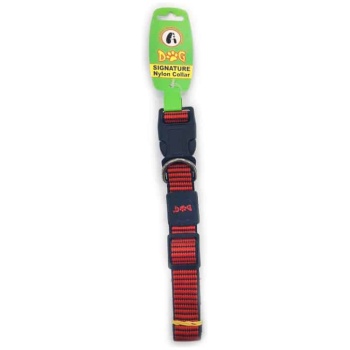 DOG Collar Black * Red - L