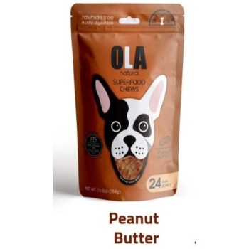 OLA Natural Treats - 24 Mini Knotted Bones - Peanut Butter Details
