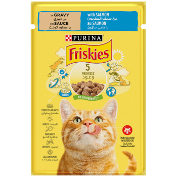 Purina Friskies Chunks in Gravy Wet Cat Food Pouch Salmon 85g