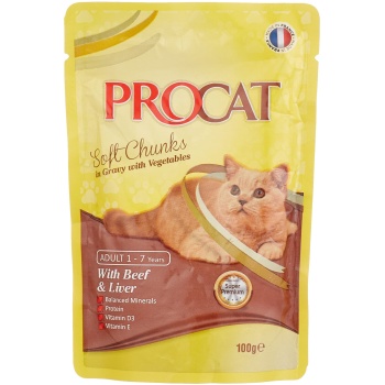 Procat Pouch Beef&Liver -100 GM
