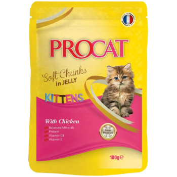 Procat Kitten pouch in jelly with Chicken 100 gm