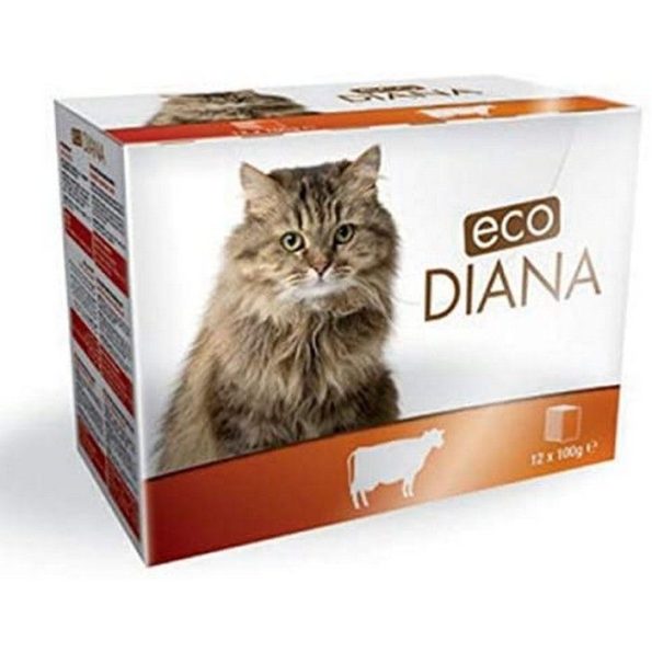 ecodianacompletefoodforcats12packs100gchunkswithbeefingravy