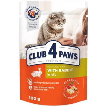 Kormotech Club 4 Paws Adult cats Rabbit in Jelly 100 g