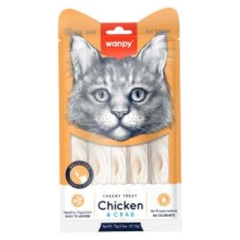 Wanpy creamy treats chicken & carb 5×14 gr
