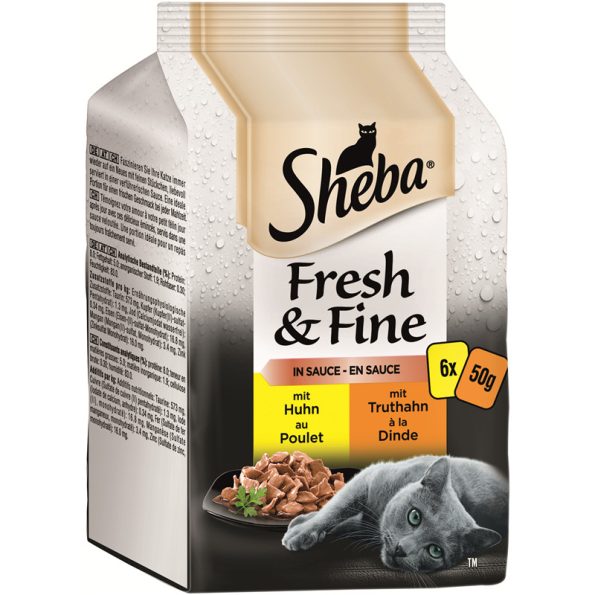 sheba portionsbeutel multipack fresh fine in sauce huhn truthahn 6x50g nu7aj 800