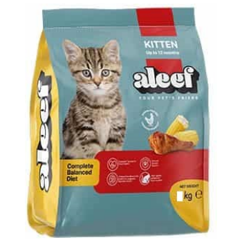 Aleef Dry Food with Chicken and Corn for kitten Cats 1 kg