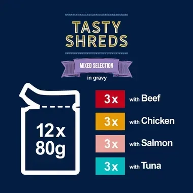 Felix_Tasty_Shreds_MixedS_M_4_2_2500x2500px_UK_en_210726_1_V2.jpg FELIX® Tasty Shreds Mixed Selection Wet Cat Food 80g