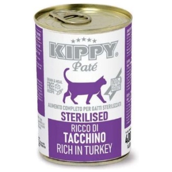 Kippy Pate Sterilised Cat Wet Food in Turkey Cans 400 g