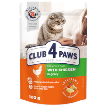 Club 4 Paws Wet Food with Chicken in Gravy for Adult Cats 100 g