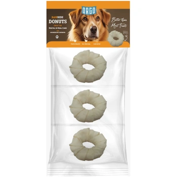 Orgo - RAWHIDE DONUTS - For Dog - Dental & Oral Care - 3 pce - M