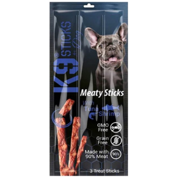 K9 sticks - dog's (3 treat sticks ) - meaty sticks with (Tuna & Shrimp)