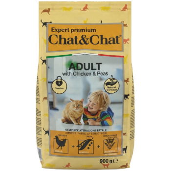 Chat & Chat Adult Cat Food ًWith Chicken & Peas 900 g