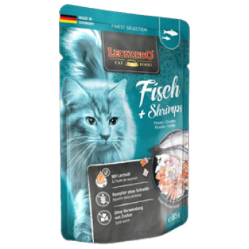 Leonardo Wet Cat Food with Fish & Shrimp 85 G