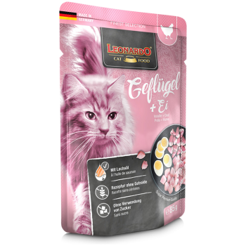 Leonardo Wet Food with Eggs & Poultry for Adult Cats 85g