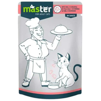 Master Cat Wet Food Adult with Veal - Pouch 80 g