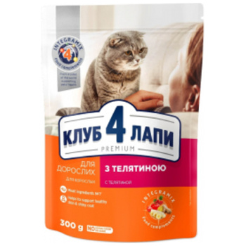 Club 4 Paws Cat Dry Food For Adult Veal 300 g