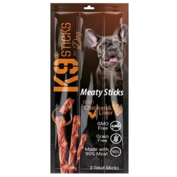 K9 sticks - dog's (3 treat sticks ) - meaty sticks with (Chicken & liver)
