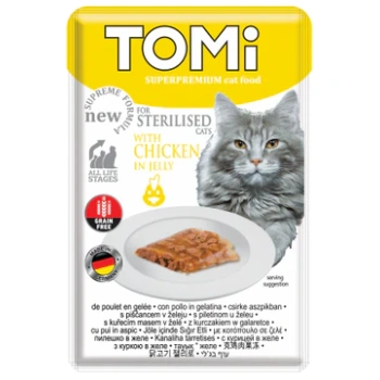 Tomi for sterilised cats chicken in jelly 85g