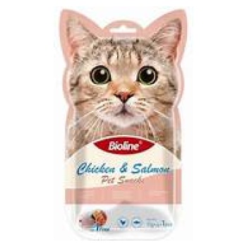 Bioline Cat Treats Chicken & Salmon 5x15gm