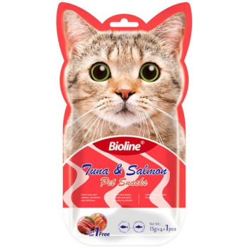 Bioline Cat Treats Tuna & Salman 5x15gm